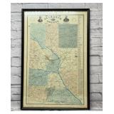 Framed map of Alamance County NC