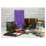ELON College memorabilia, books, medals, stein