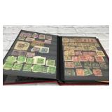 Stamp collection antique stamps in a book
