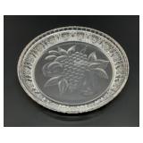 VAL ST LAMBERT 1910 ENGRAVED FRUIT DISH 10''