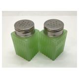 Jadeite salt and pepper shakers 3''