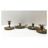 4 BRASS CANDLESTICKS 6''