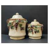 VTG crackle grape canisters set 10''