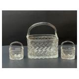 Glass nut bowls baskets set 5''