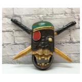Hawaiian Tiki Pirate Mask wall hanging 14''