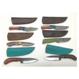 (6) 7-8' Custom Made Knives with Sheaths