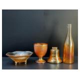 Amber lusterware glass assortment 10''