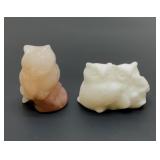 2. Carved crystal quartz owls. 2.5''