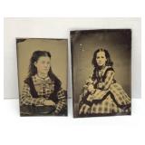 2 Civil War Era Children Tin Types 3.5''