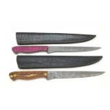 2 Custom Made 13.5' Filet knives with Sheaths