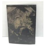 1890's Tin Type Couple in Model T Car