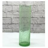 Green crackle glass vase 12''