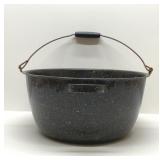 Black speckled in enamelware stock pot