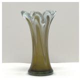 Mid-century swung art glass vase, butterscotch