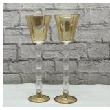 Venetian blown glass candlesticks 12''