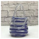Art glass purse vase 9''
