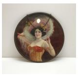 Antique German lady flue cover 9.5''