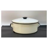 VTG enamelware lidded bean pot