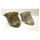 2 SEASHELL PLASTER SHELVES 8X8''