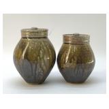 DONNA CRAVEN POTTERY CANISTERS 6''