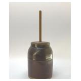 Sm ANTIQUE POTTERY CHURN 7'' UNSIGNED