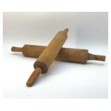 2 ANTIQUE ROLLING PINS 17''