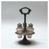 Antique pink caster set  salt shakers 6.6''