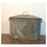 Antique galvanized canning boiler with rack