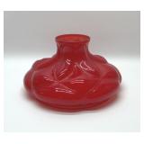 12' VTG Red Glass Oil Lamp Shade