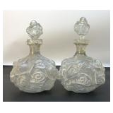 2 GOOFUS GLASS DECANTERS 10''