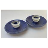 CB CRAVEN CLUE POTTERY CANDLESTICKS 4''