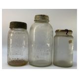 3 1800's glass jars