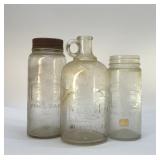 3 White House vinegar jars 8''