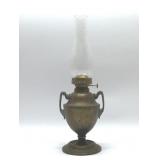 Bradley & Hubbard antique brass oil lamp