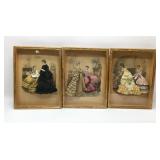 Vintage French Fashion 3D Prints 14.5 x 11'