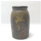 Antique Signed -Painted Pottery Storage Jar