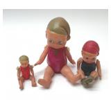 3 1920's CELLULOID DOLLS 6''