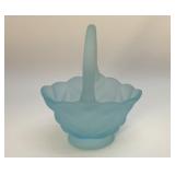 L E SMITH SATIN GLASS BASKET 7''