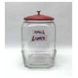 Large VTG Lance Glass Cracker Jar 11' w/lid