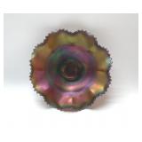 9' VTG NORTHWOOD Carnival Glass Bowl BASKETWEAVE