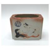 VTG JAPANESE SHUNGA BRUSH POT EROTIC ART