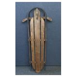 Unusual round top antique sled 53''