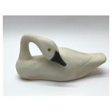 Carved swan decoy 8''
