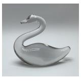 Heavy glass swan sculpture 7''