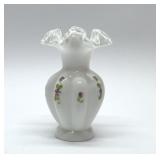 FENTON 'VIOLETS IN THE SNOW'' MELON VASE