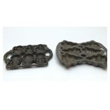 2 cast iron Christmas cornbread pans