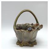 Pottery bird basket 8''