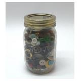 Kerr jar full of old buttons 5''