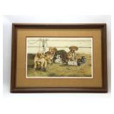 SIGNED Crowe ' decoy ducks and puppies''
