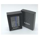 ZIPPO POLICE FLAG LIGHTER 'WE BLEED BLUE''